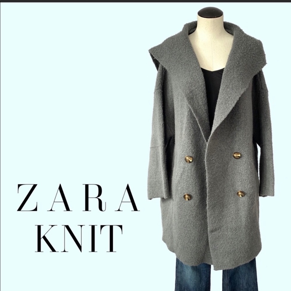 ZARA hooded knit cardigan. NWT! M